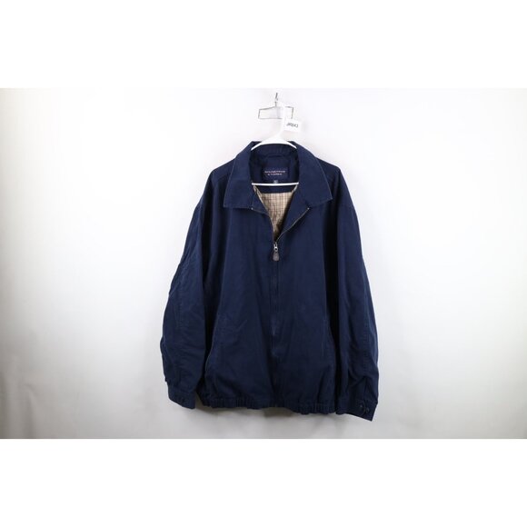 Vintage 90s Y2K Streetwear Mens 3XLT Faded Lined Heavyweight Bomber Jacket Blue - Picture 1 of 16